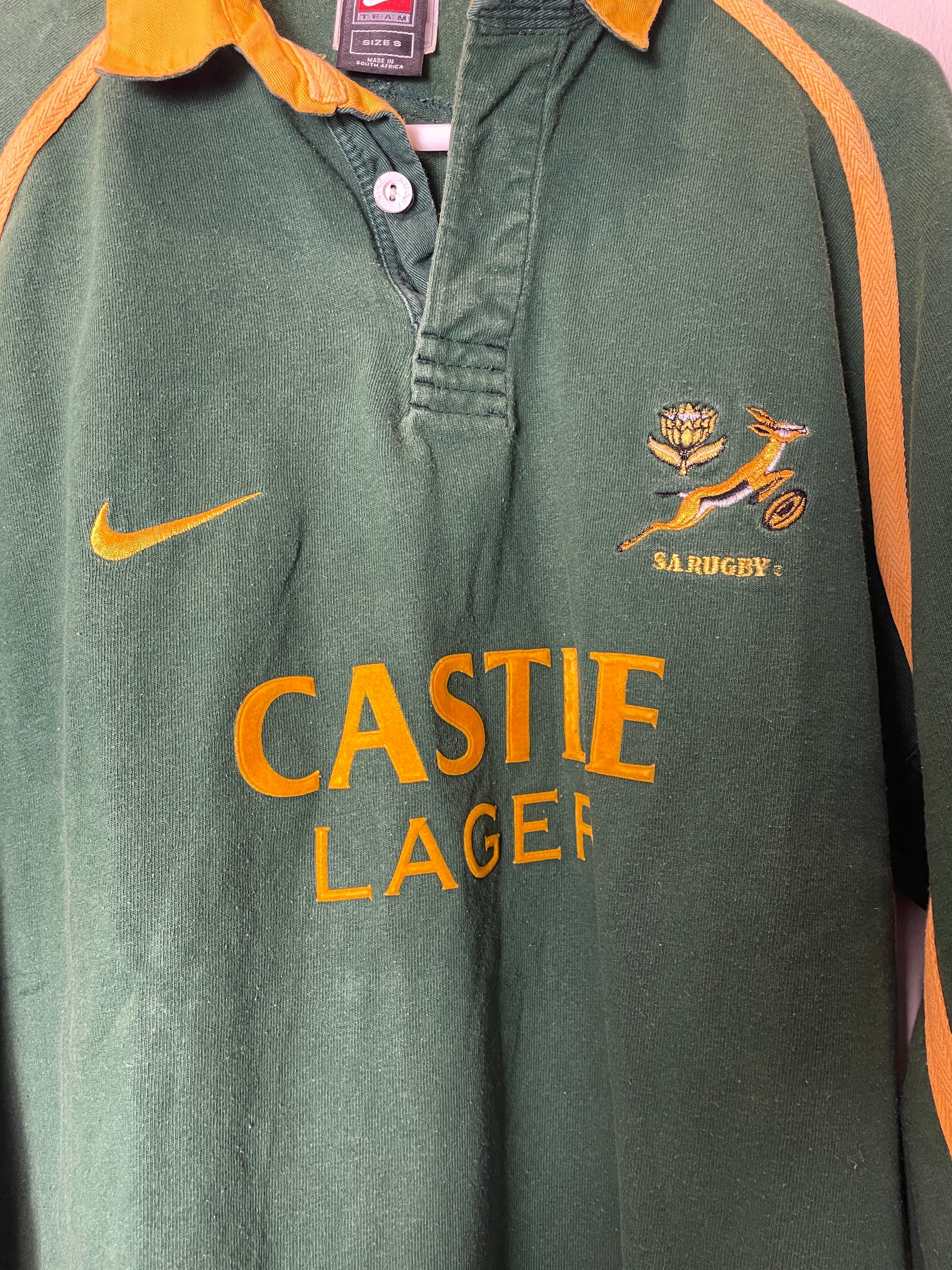 2002 Springboks Home Nike Retro Long Sleeve Rugby Jersey *Original* S 10/10