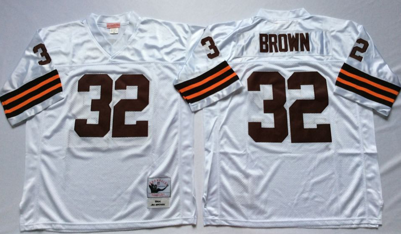 Cleveland Brown #32 Jim Brown Mitchell & Ness White Legacy NFL Jersey
