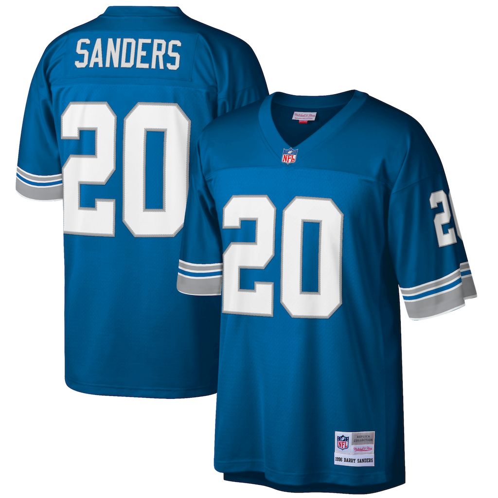 Detroit Lions #20 Barry SANDERS Mitchell & Ness Blue Legacy NFL Jersey