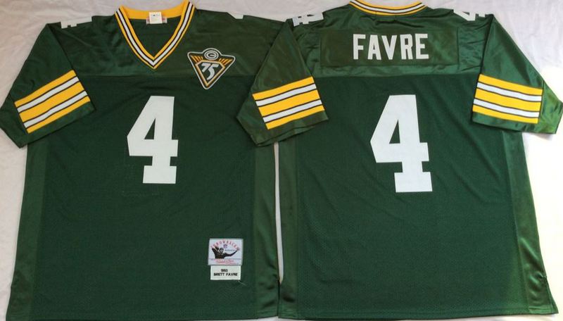 Green Bay Packers #4 Brett FAVRE Mitchell & Ness Green Legacy NFL Jersey